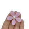 Aplique Flor Acrílico Meia Pérola Rosa Claro - 2 unidades