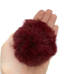 Pompom Pelinho Liso GG Bordô (8cm)