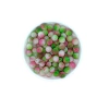 Pérola Craquelada Mesclada Verde Rosa e Branco
