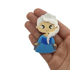 Aplique Princesa Elsa Olhinho Cabelo Branco Curvada Acrílico - 2 unidades - comprar online
