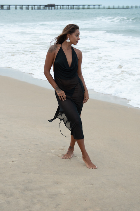 vestido morgana tule preto