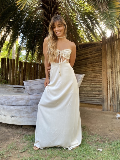 Vestido longo Natália palha