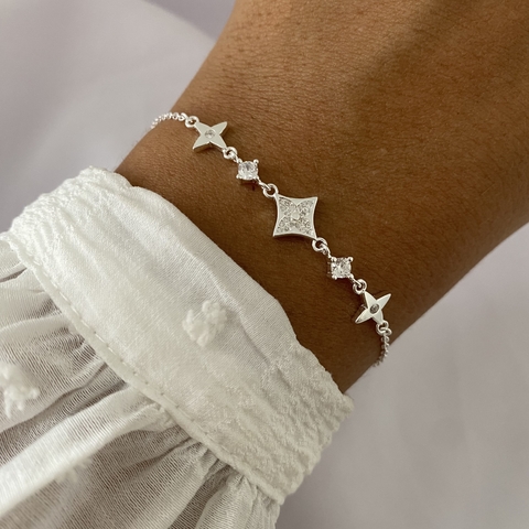 Pulsera Plata 17 a 20cm destello (cod 21403) - comprar online