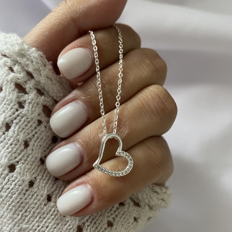 Conjunto acero blanco 45 a 50cm CORAZON (cod 20363)