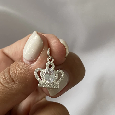 Dije acero blanco CORONA (cod 19933)