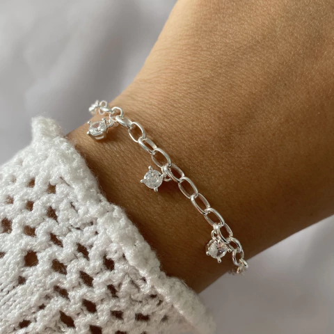 Pulsera Plata 17 a 20cm (cod 20982) - comprar online