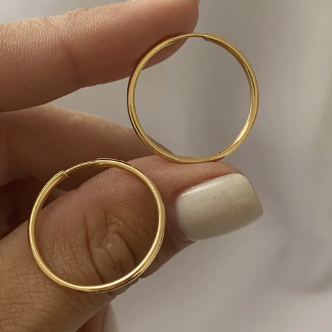 Argollas oro 18k 23mm par (cod 19949)