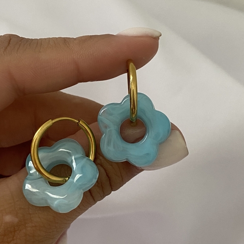 Argollas Acero Dorado 17mm par (cod 22122) - comprar online