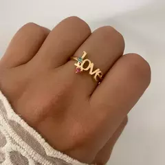 ANILLO ACERO DORADO (COD 17149)