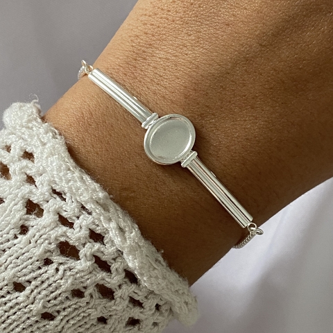 Pulsera acero blanco 17 a 20cm (cod 19984) - comprar online