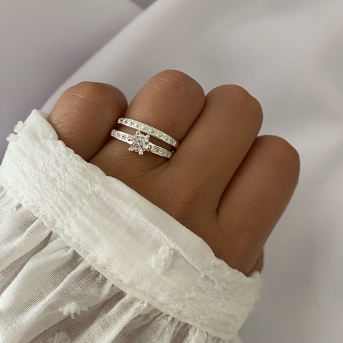 set anillos plata x2 (cod 21630) - comprar online