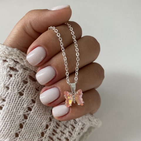 Conjunto acero blanco 45cm mariposa (cod 20799)