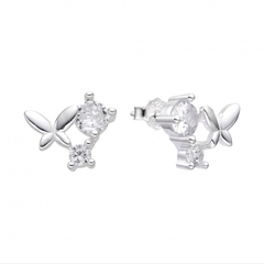 Aros Plata par cubic mariposa (cod 21611) en internet