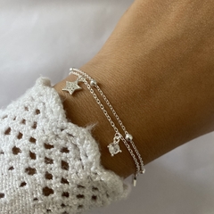 Pulsera Plata 17 a 20cm estrella (cod 20925) - comprar online