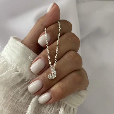 Conjunto Acero Blanco 45cm letra inicial J (cod 22332) - comprar online