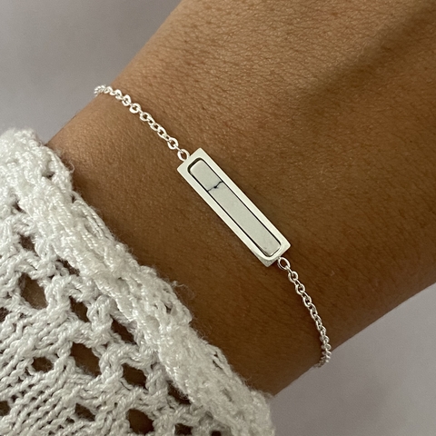 Pulsera acero blanco 18 a 21cm (cod 16576)
