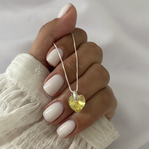 Conjunto Plata 45cm corazon (cod 22054)