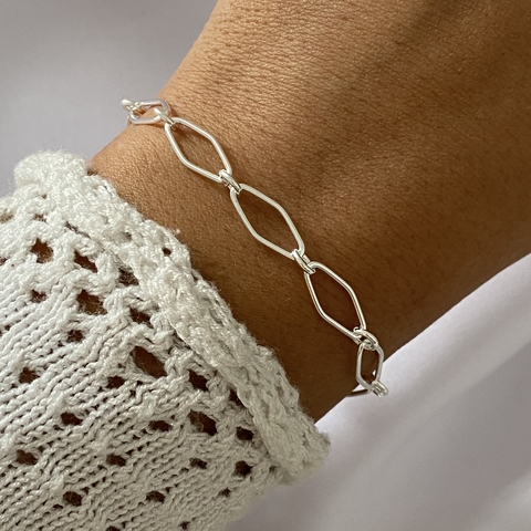 Pulsera acero blanco 18 a 23cm (cod 19986)