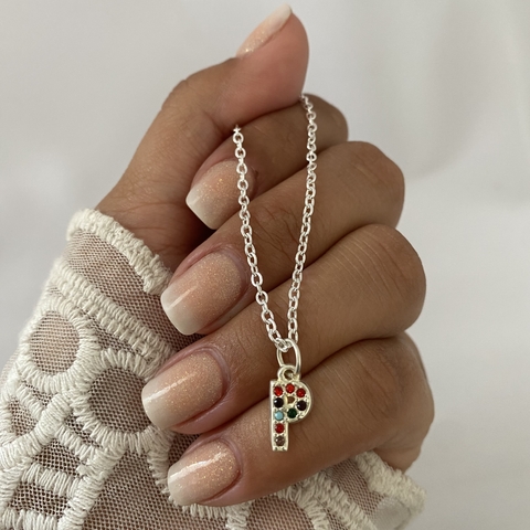 Conjunto acero blanco 45 cm INICIAL LETRA "P" (Cod 09962)