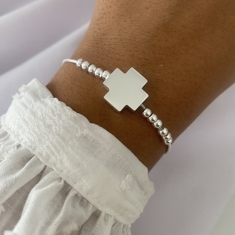 Pulsera acero blanco 19cm (cod 22035) - comprar online