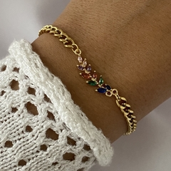 Pulsera acero dorado 19cm (Cod 15955)