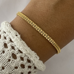 Pulsera acero dorado 19cm (Cod 16549)