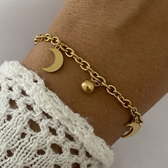 Pulsera Acero Dorado 18cm (cod 16566)