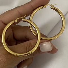 Argollas acero dorado 44mm Par (cod 15292)
