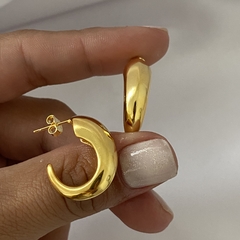 Semi argollas Plata gold par (cod 15312)