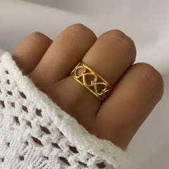 Anillo acero dorado (cod 15739)