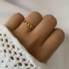 Anillo acero dorado (cod 15738)