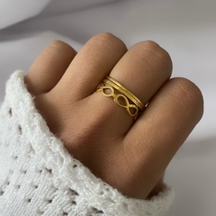 Anillo acero dorado (cod 15740)