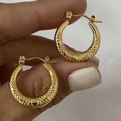 Argollas acero dorado 20mm Par (cod 15607)