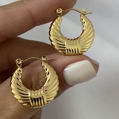 Argollas acero dorado 20mm Par (cod 15591)