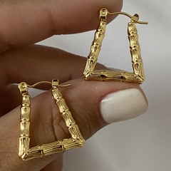 Argollas acero dorado 15mm Par (cod 15595)