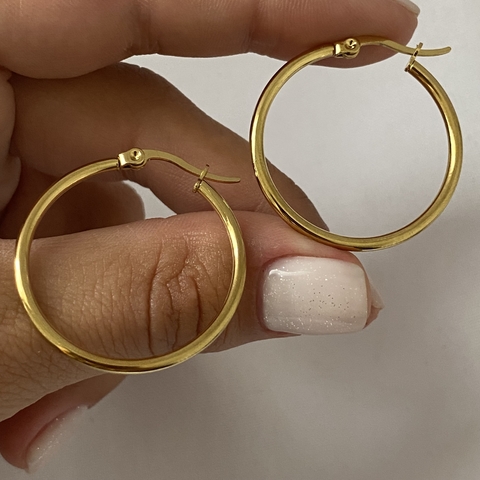 Argollas acero dorado 29mm par LISA (cod 15761)
