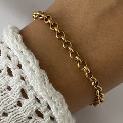 Pulsera acero dorado 18cm (cod 15912)