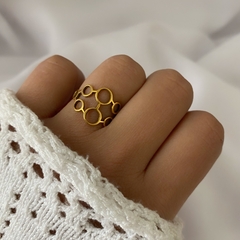 Anillo acero dorado (cod 16171)
