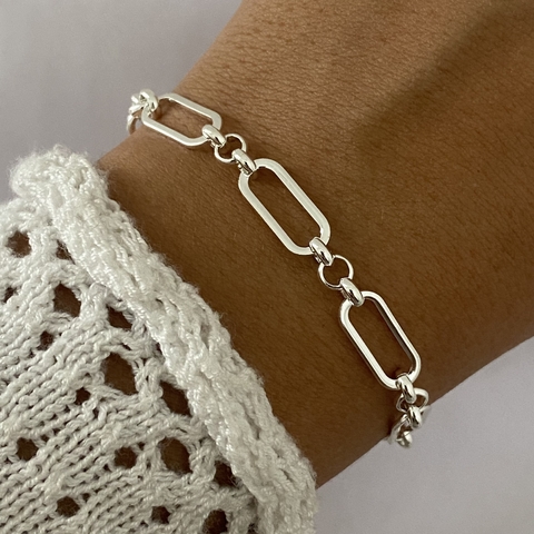 Pulsera Acero Blanco 17 a 20cm (cod 16560)