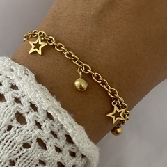 Pulsera Acero Dorado 18cm (cod 16574)