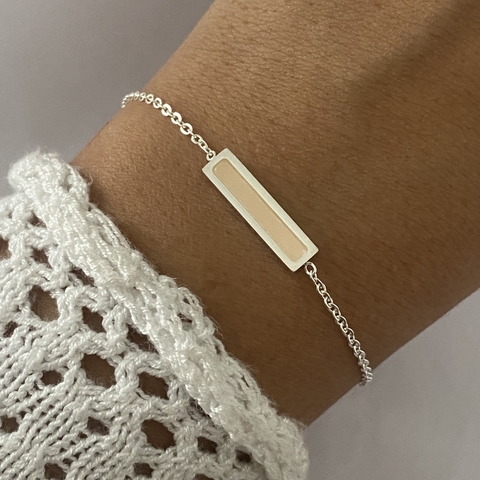 Pulsera Acero Blanco 18 a 21cm (cod 16577)