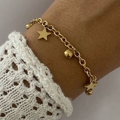 Pulsera Acero Dorado 18cm (cod 16573)