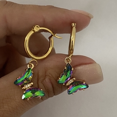 Argollas acero dorado 15mm par (cod 16580)