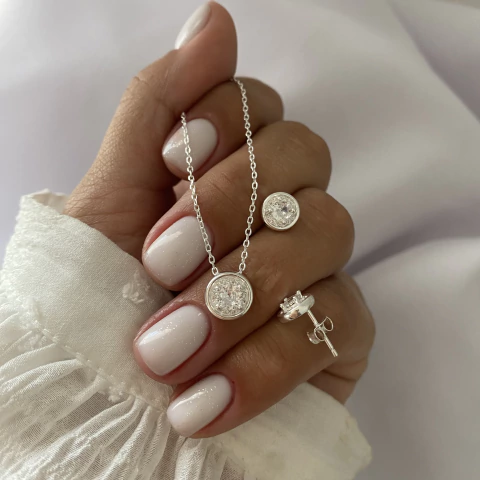 SET conjunto + aros de plata (cod 21586) - comprar online