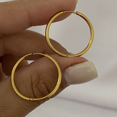 Argollas Acero Dorado 23mm par (cod 16941)