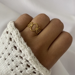 Anillo Acero Dorado (cod 17459)