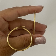 Argollas acero dorado 35 mm PAR (Cod 12882)