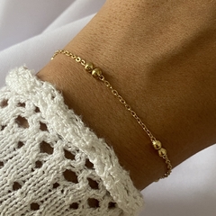 Pulsera acero dorado 19 cm (Cod 18009)