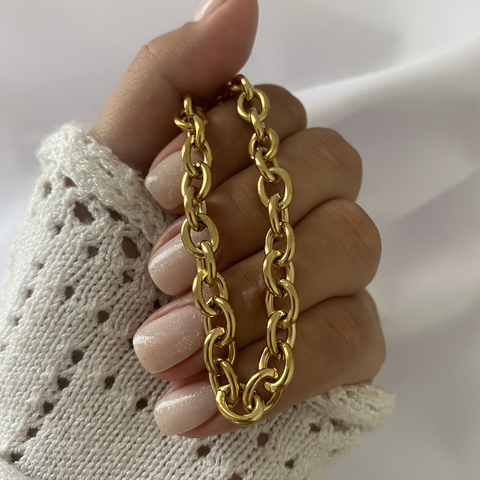 Cadena acero dorado 45cm (Cod 18035)