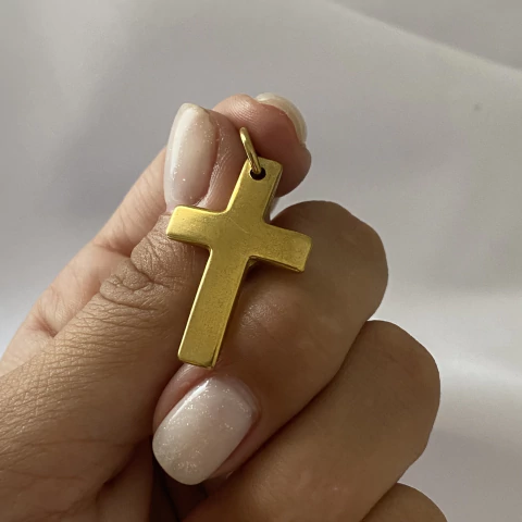 Dije acero dorado CRUZ (cod 18170) - comprar online